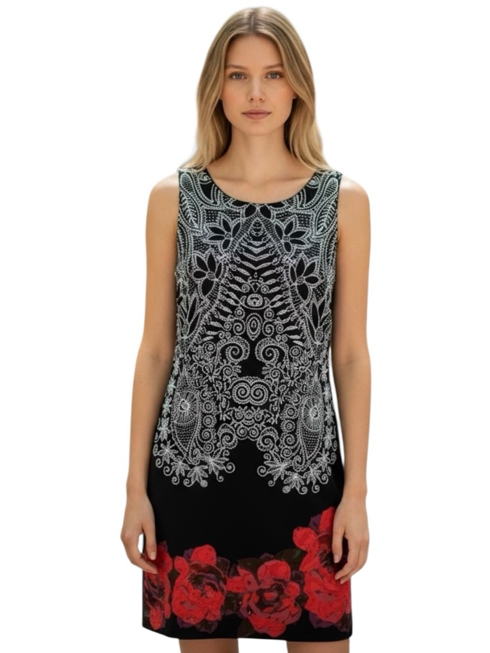 DESIGUAL Belgica Beading Print Dress